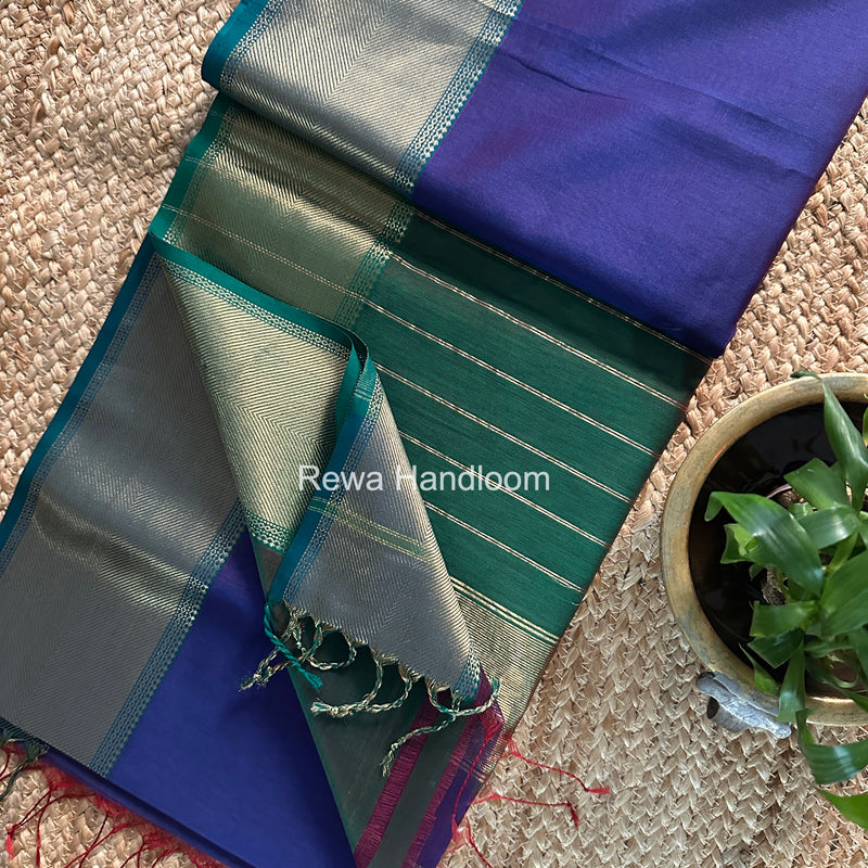Exclusive Maheshwari Zari Border Saree