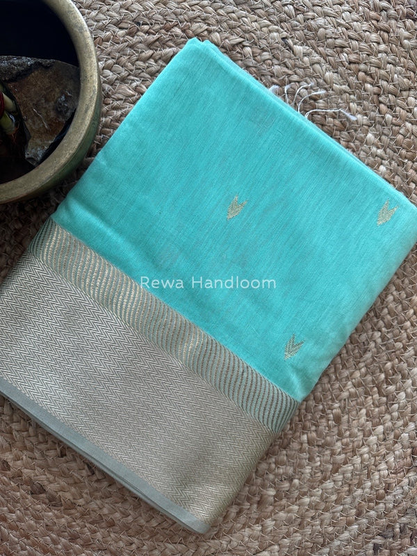 Maheshwari Sea Green Resham Thread Butti Saree RBS68