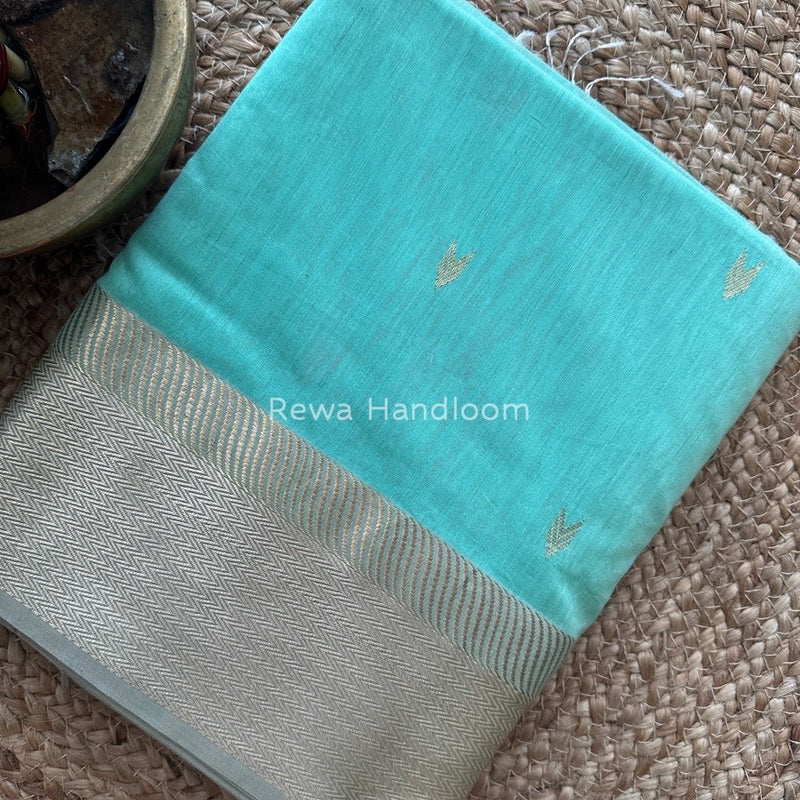 Maheshwari Sea Green Resham Thread Butti Saree RBS68