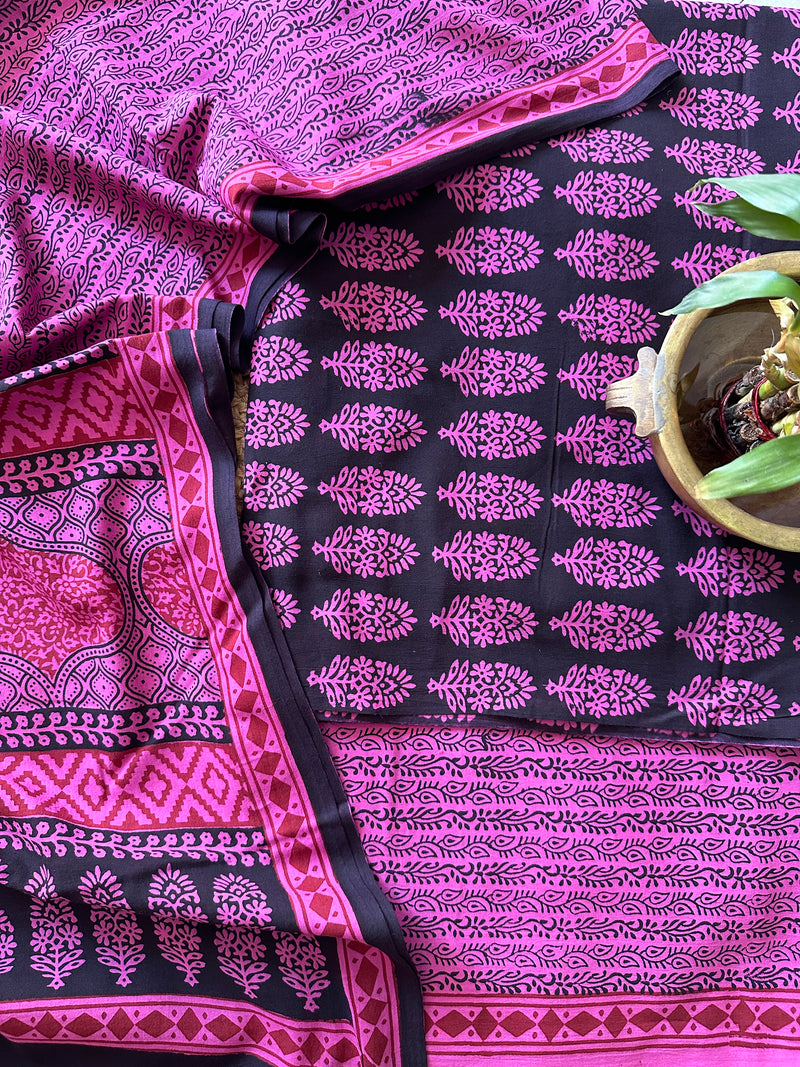 Bagh Print Cotton Suit