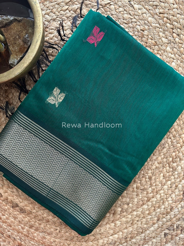 Maheshwari Green Resham Thread Butti Saree RBS66