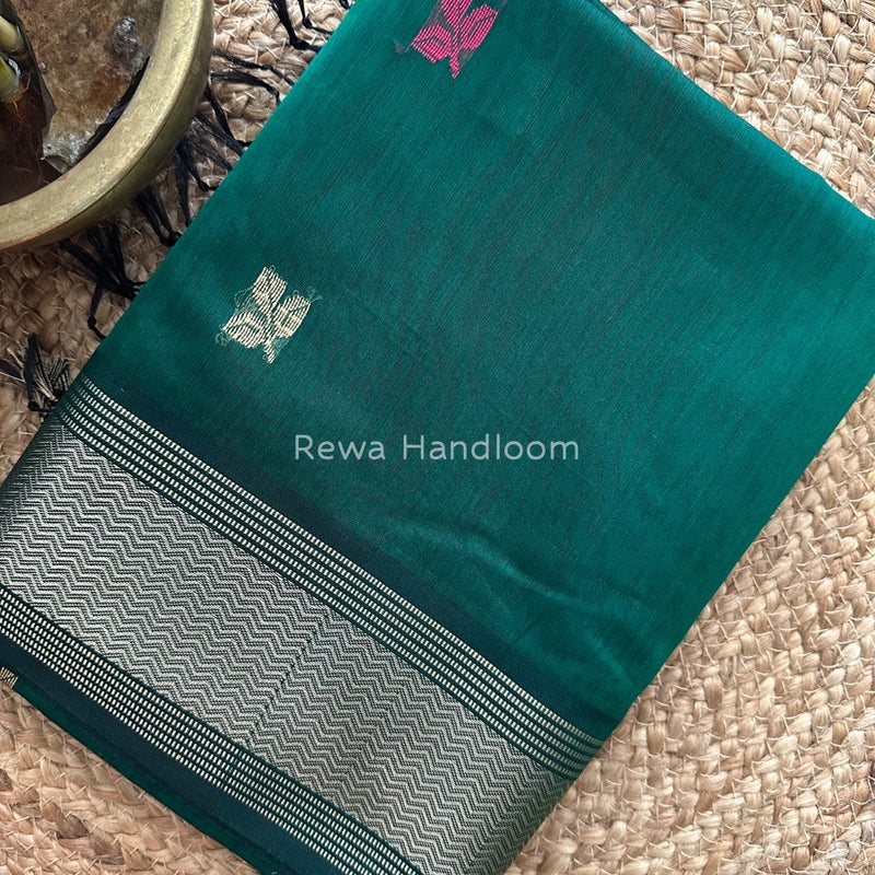 Maheshwari Green Resham Thread Butti Saree RBS66