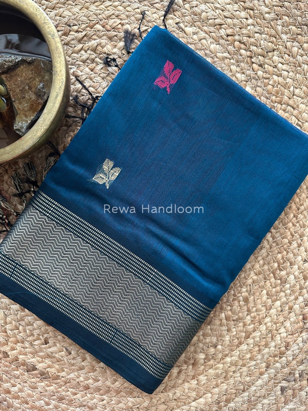 Maheshwari Deep Green Resham Thread Butti Saree RBS64