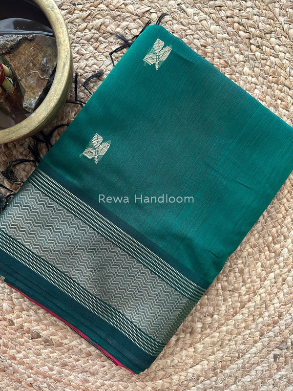Maheshwari Green Resham Thread Butti Saree RBS69