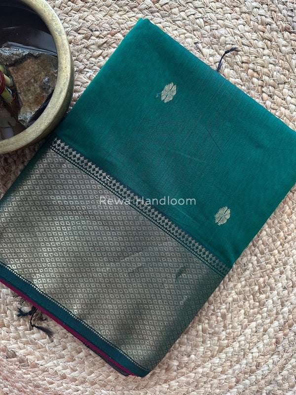 Maheshwari Green Zari Skirt Butti Saree ZSB0118