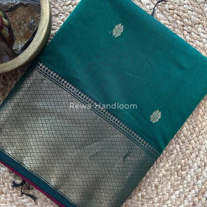 Maheshwari Green Zari Skirt Butti Saree ZSB0118