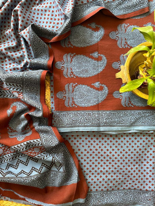  Bagh Print Cotton Suit 