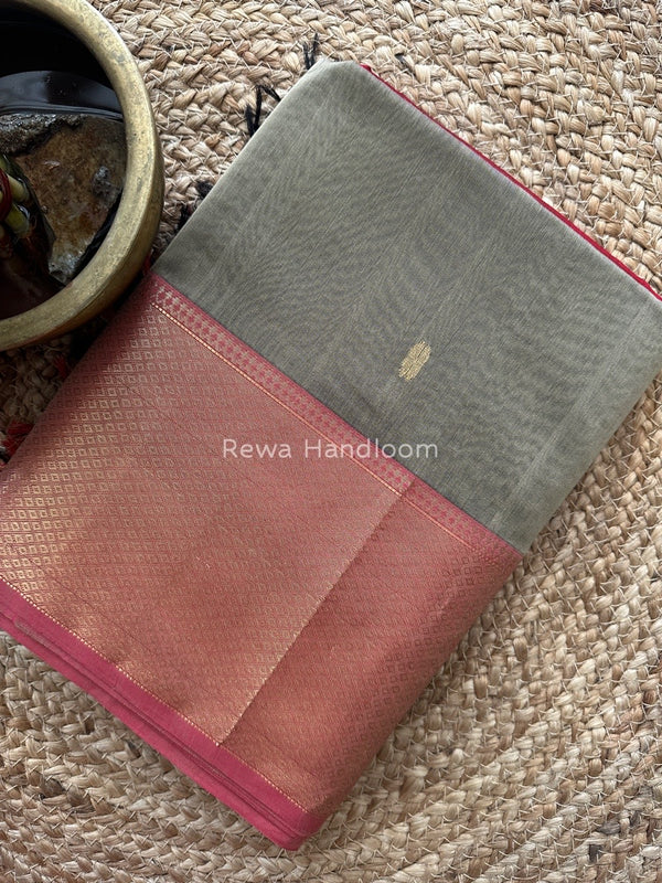 Maheshwari Beige Zari Skirt Butti Saree ZSB0119