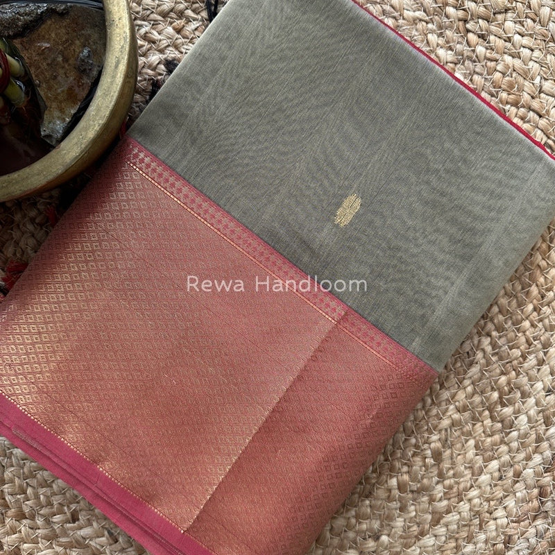 Maheshwari Beige Zari Skirt Butti Saree ZSB0119