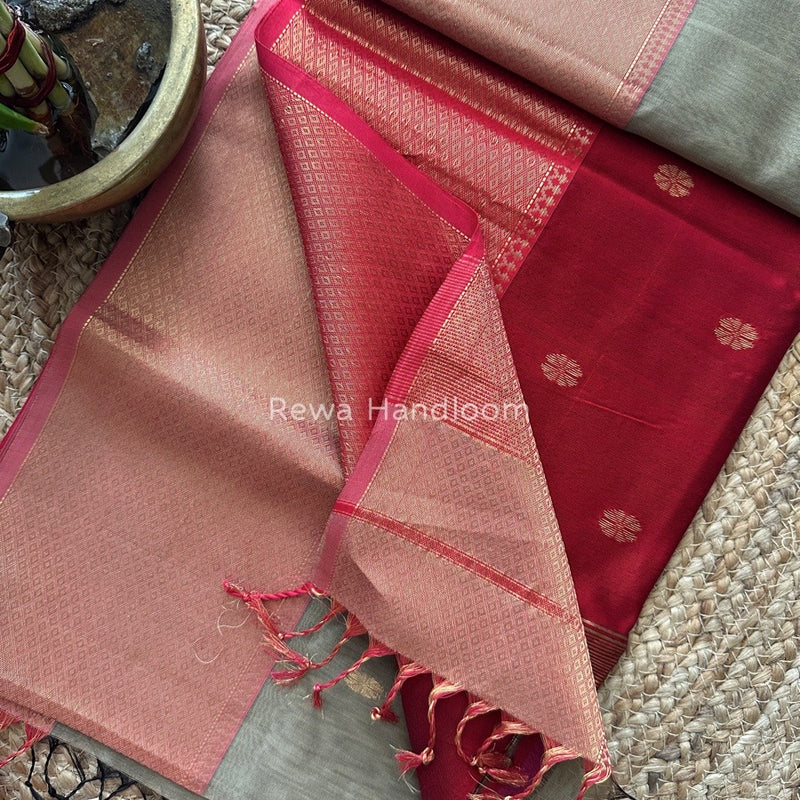 Maheshwari Zari Skirt Butti Saree