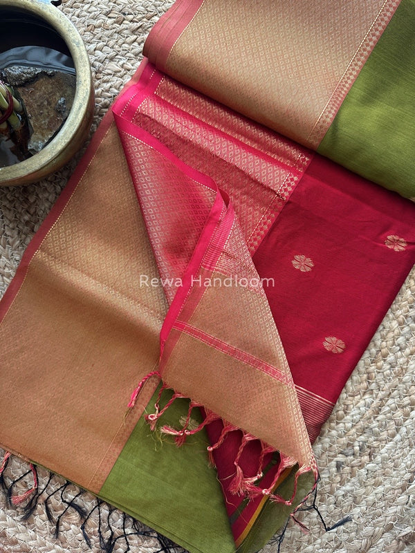 Maheshwari Zari Skirt Butti Saree