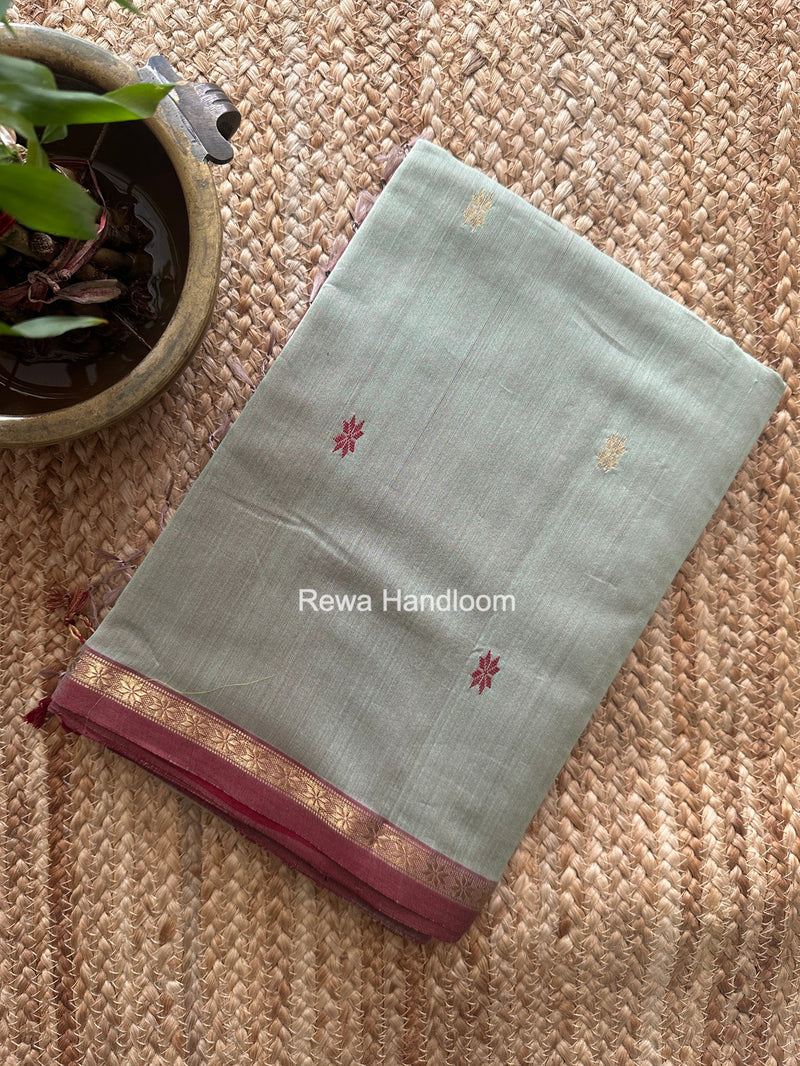 Pista Green Star Butti Maheshwari Saree SSB068