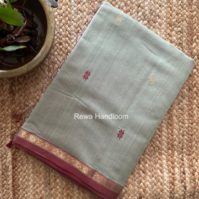 Pista Green Star Butti Maheshwari Saree SSB068