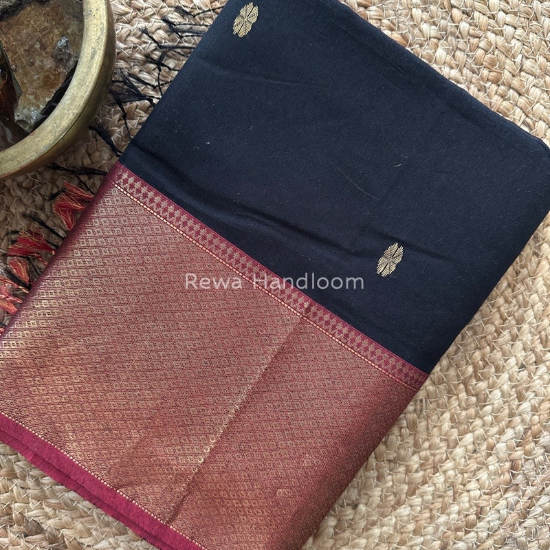 Maheshwari Black Zari Skirt Butti Saree ZSB0117