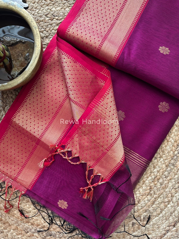 Zari Butti Maheshwari Saree