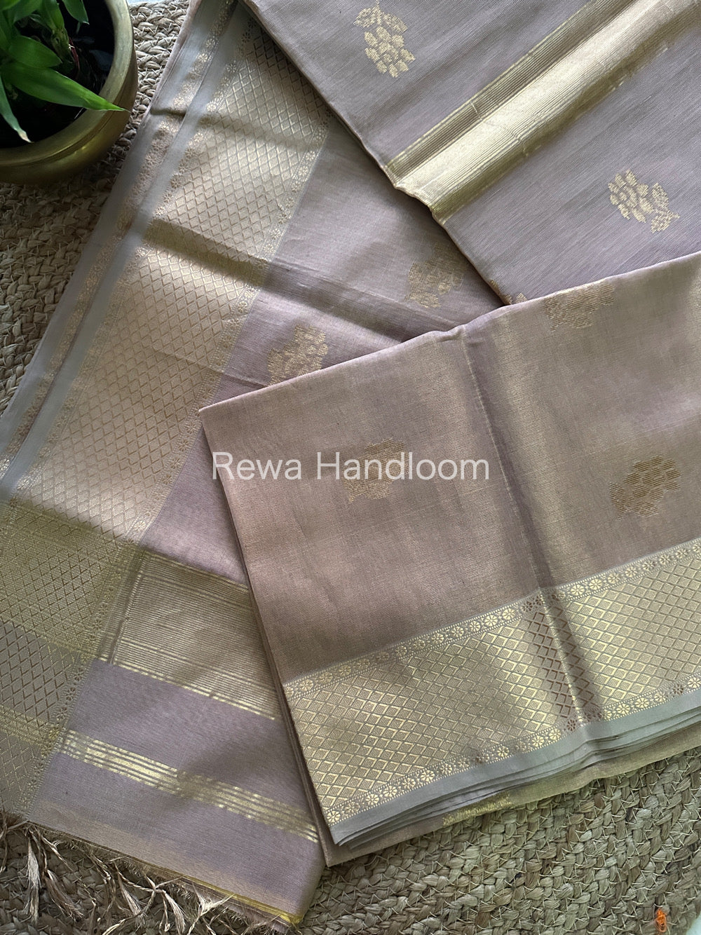 Maheshwari Pink Lavender Tissue Silk Saree-TFB02