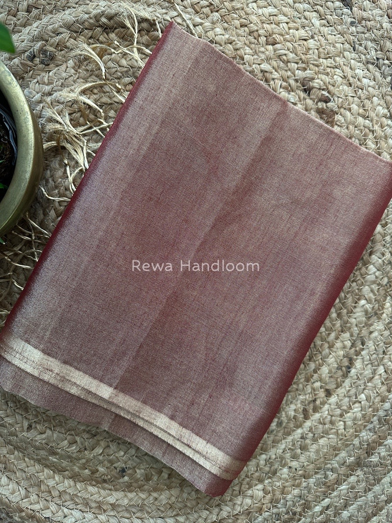 Maheshwari Golden Brown Tissue Saree TS03