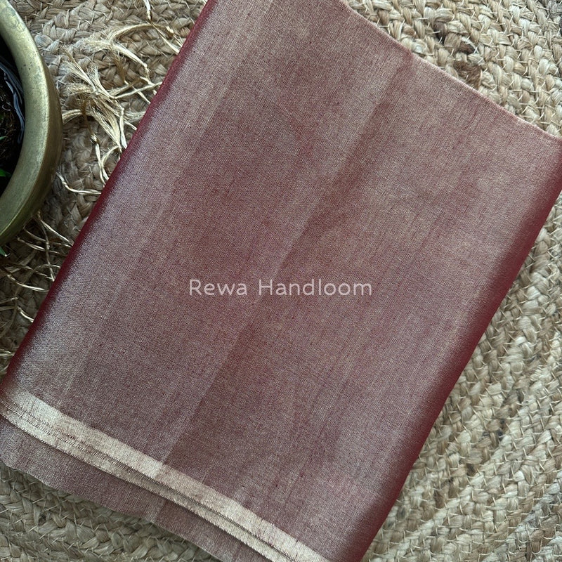 Maheshwari Golden Brown Tissue Saree TS03