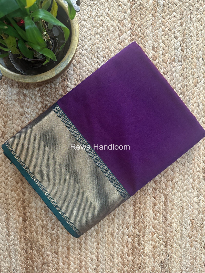 Exclusive Maheshwari Purple Zari Border Saree EZ049