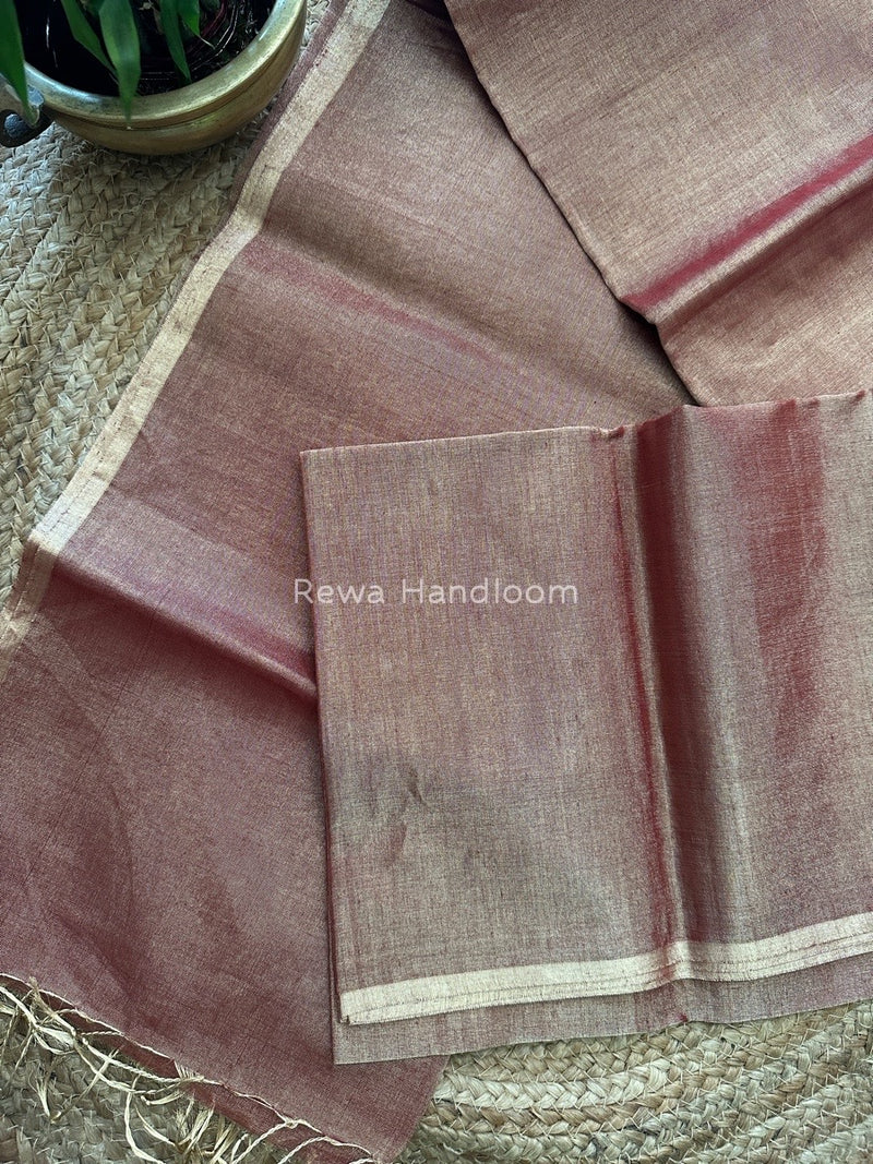 Maheshwari Golden Brown Tissue Saree TS03