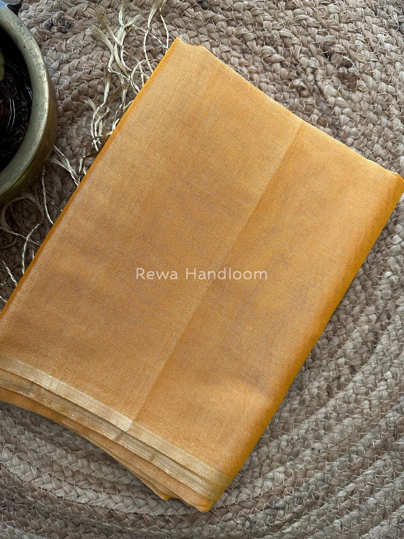 Maheshwari Golden Yellow Tissue Saree TS017
