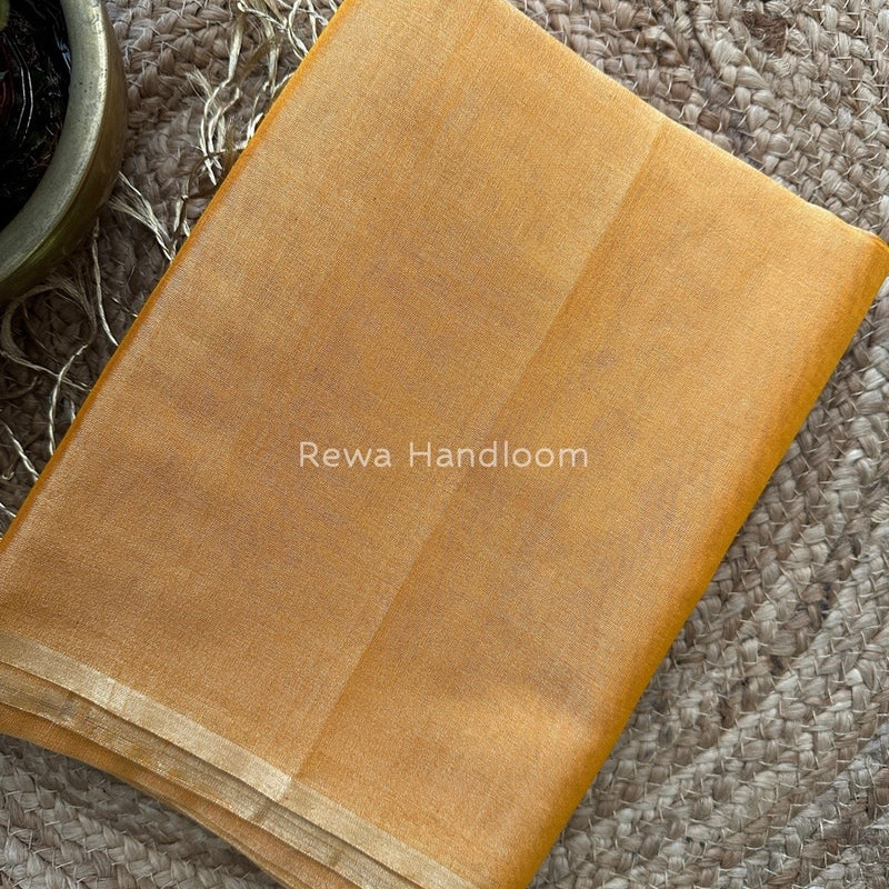 Maheshwari Golden Yellow Tissue Saree TS017