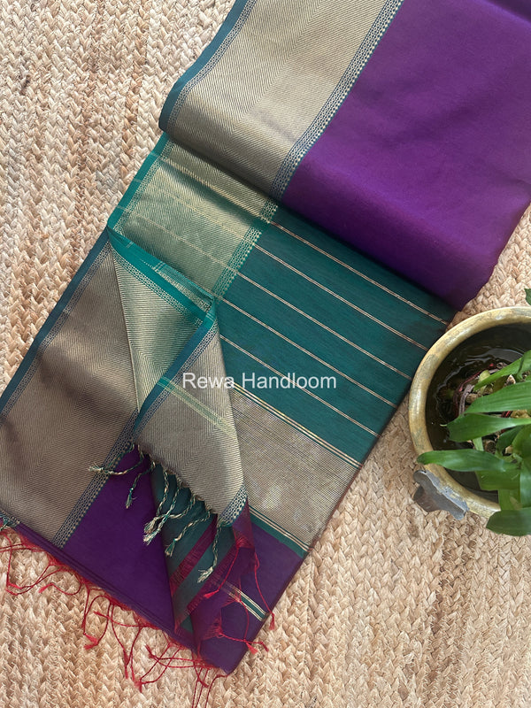 Exclusive Maheshwari Zari Border Saree