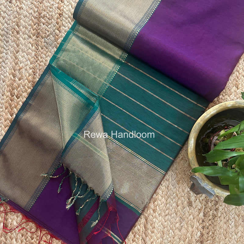 Exclusive Maheshwari Zari Border Saree
