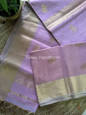 Maheshwari Light Lavender Tissue Silk Saree-TFB011