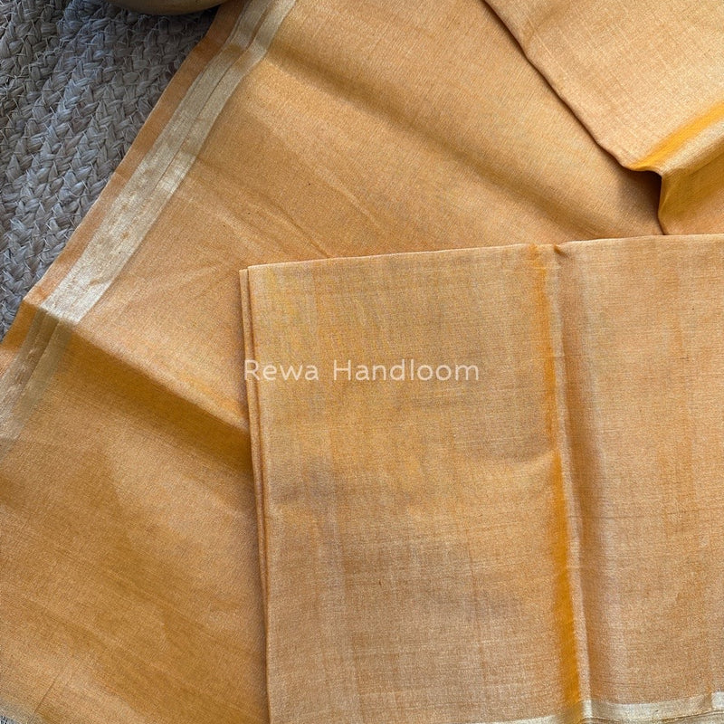 Maheshwari Golden Yellow Tissue Saree TS017