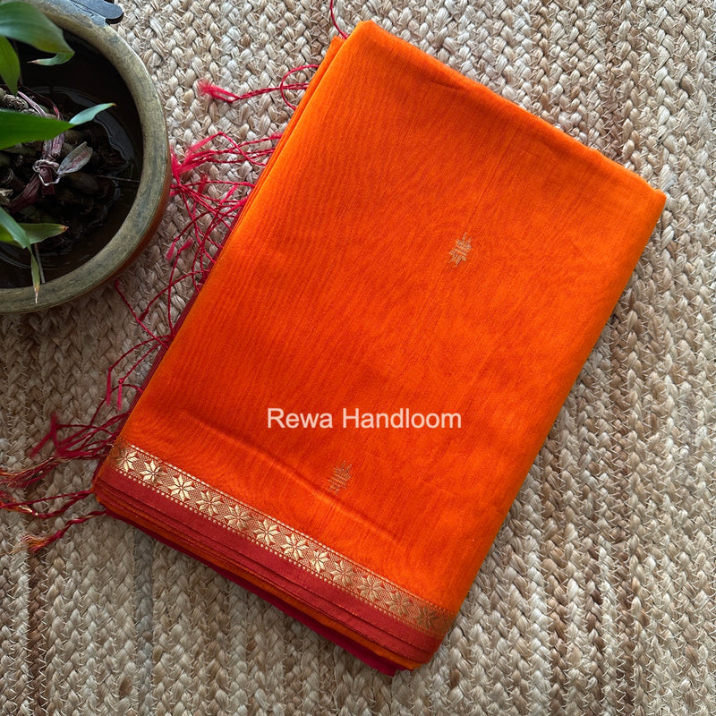 Orange Star Butti Maheshwari Saree SSB064