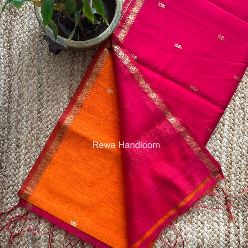 Orange Star Butti Maheshwari Saree SSB064