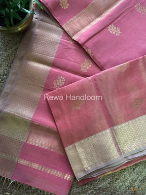 Maheshwari Rani Pink Tissue Silk Saree-TFB015