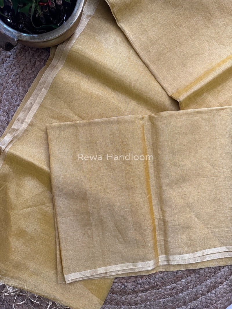 Maheshwari Yellow Tissue Saree TS013