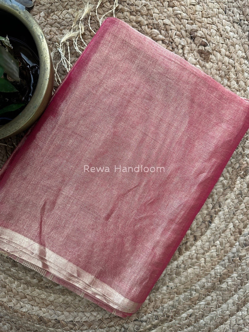 Maheshwari Dark Pink Tissue Saree TS014