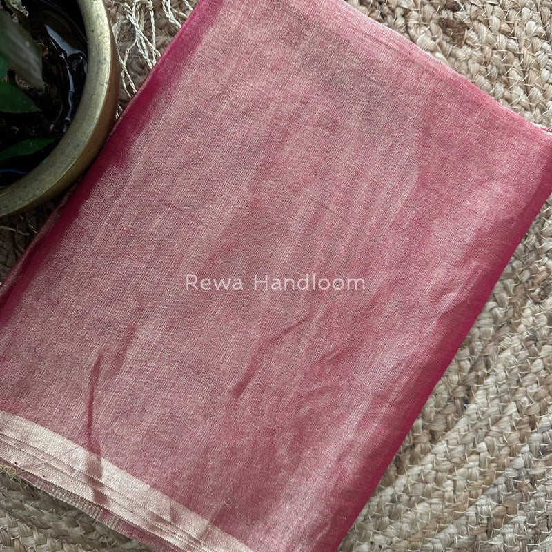 Maheshwari Dark Pink Tissue Saree TS014