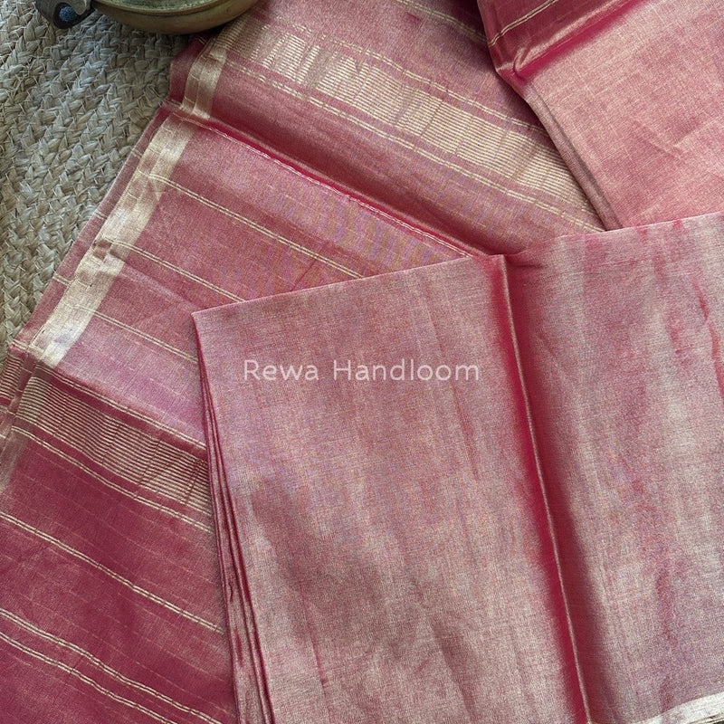 Maheshwari Dark Pink Tissue Saree TS014