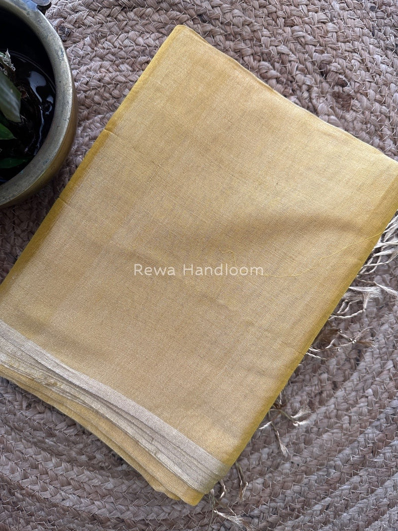 Maheshwari Yellow Tissue Saree TS08