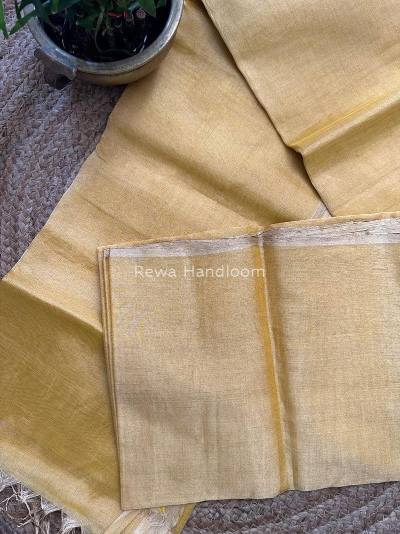 Maheshwari Yellow Tissue Saree TS08