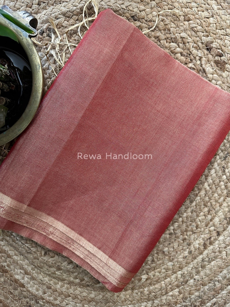 Maheshwari Red Tissue Saree TS010