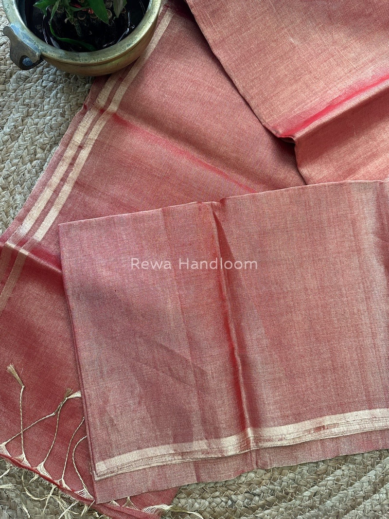Maheshwari Red Tissue Saree TS010
