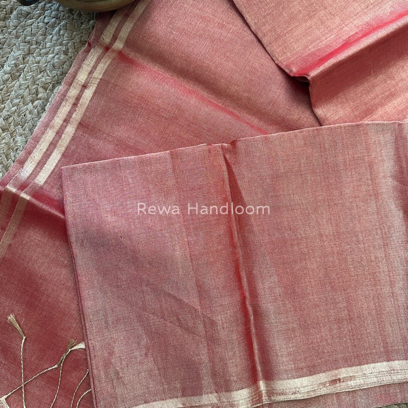 Maheshwari Red Tissue Saree TS010
