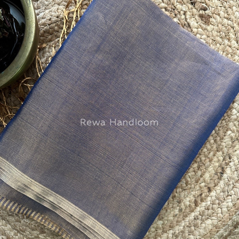 Maheshwari Blue Tissue Saree TS020