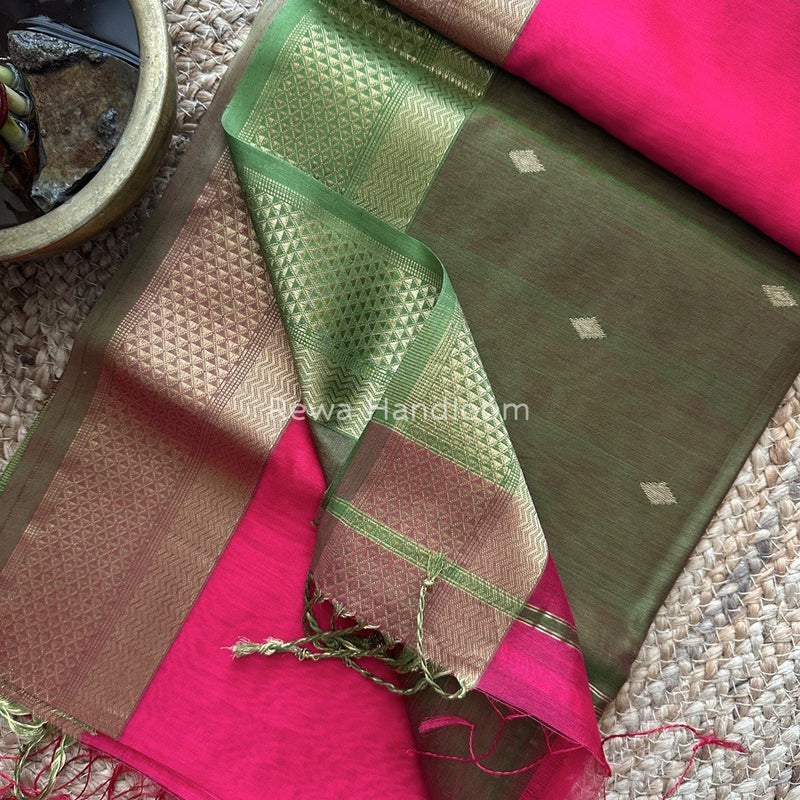 Zari Butti Maheshwari Saree