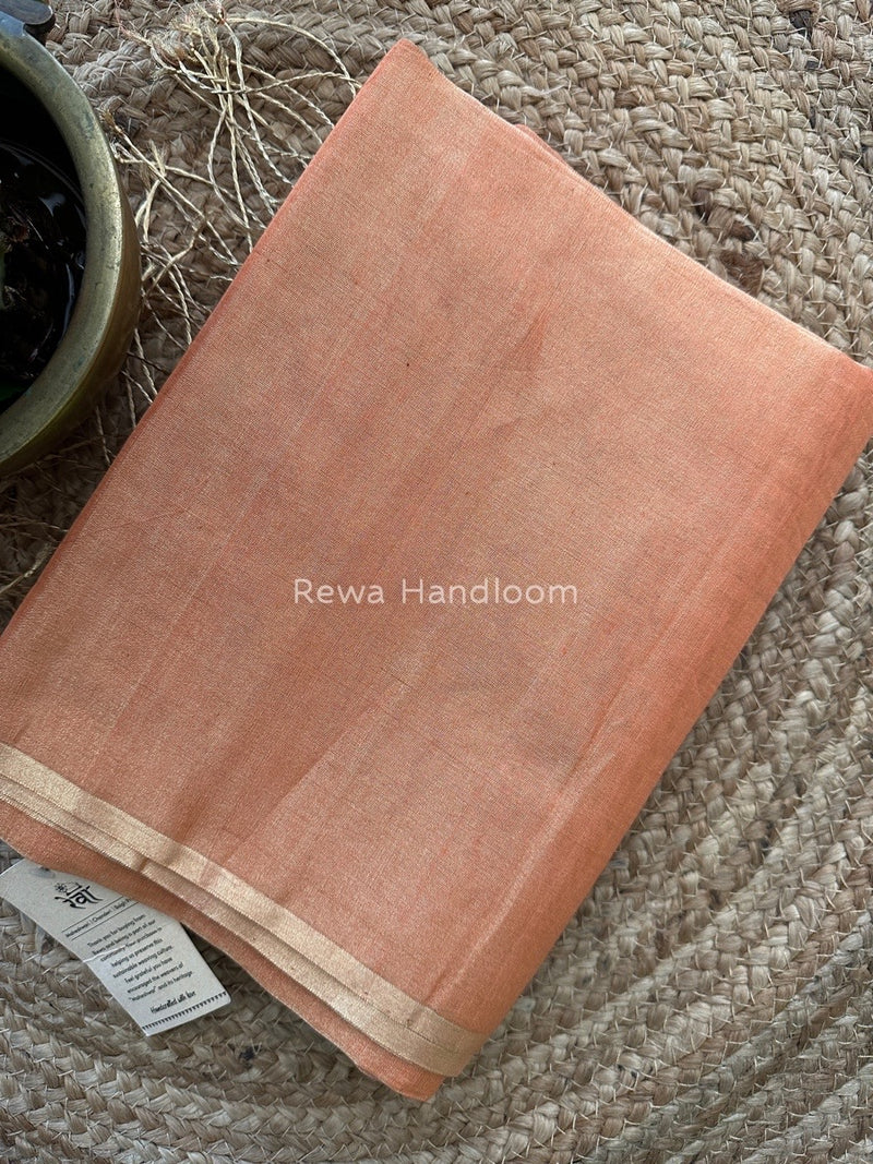 Maheshwari Peach Tissue Saree TS021