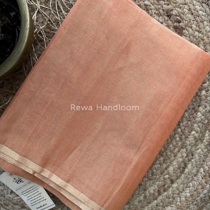 Maheshwari Peach Tissue Saree TS021