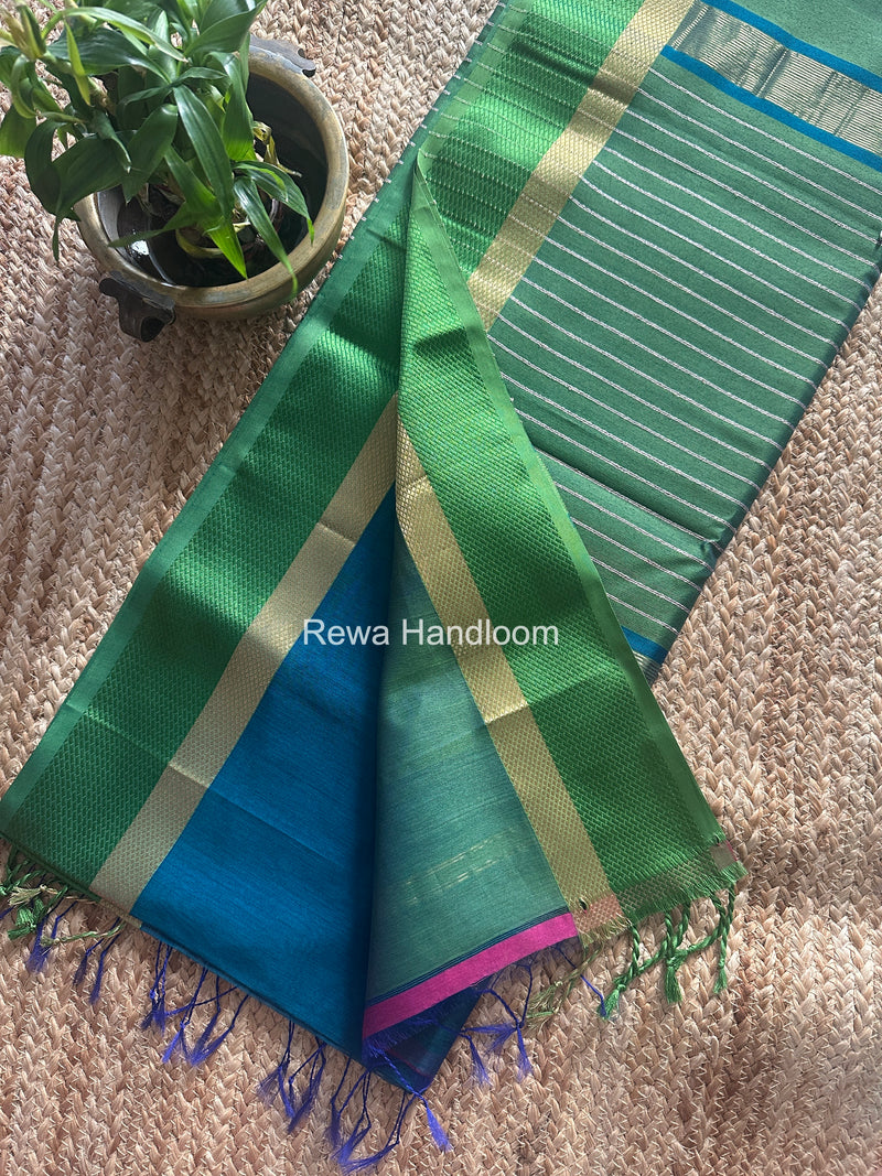 Maheshwari Morpankhi Resham Thread Border Saree RTS079