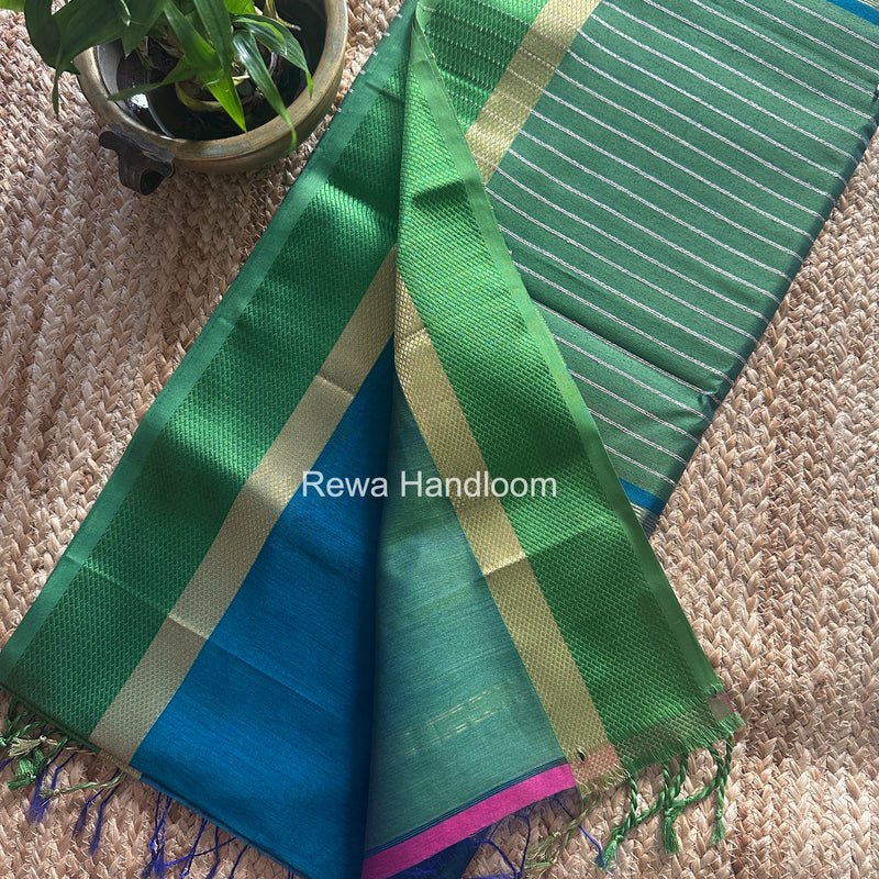 Maheshwari Morpankhi Resham Thread Border Saree RTS079