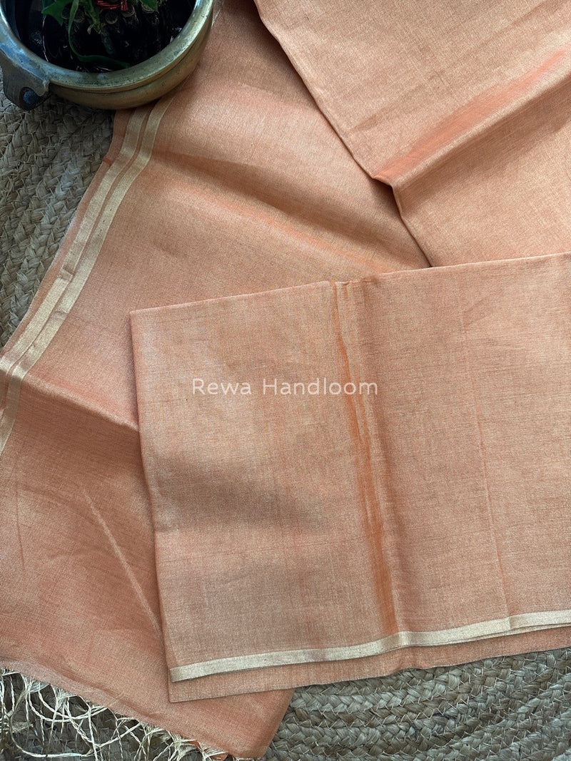 Maheshwari Peach Tissue Saree TS021
