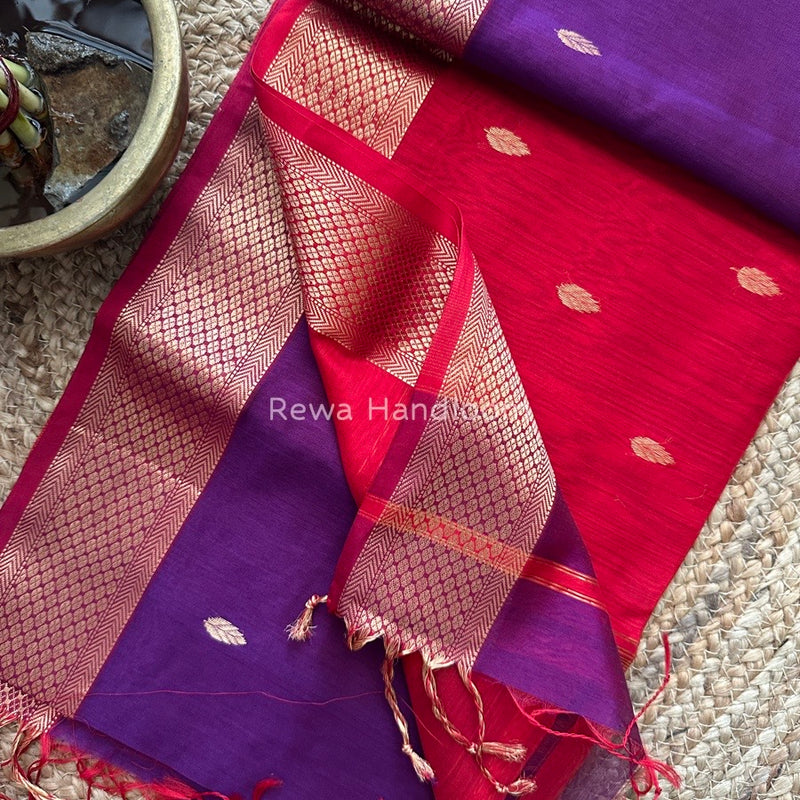 Zari Butti Maheshwari Saree